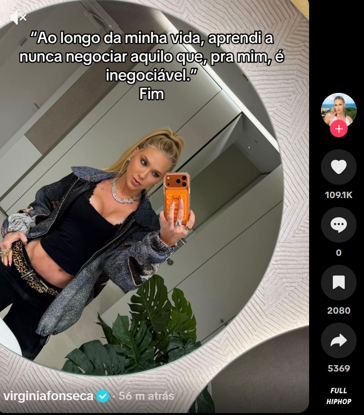Recado para Vini Jr? Virginia afirma em post que “não negocia com inegociável”